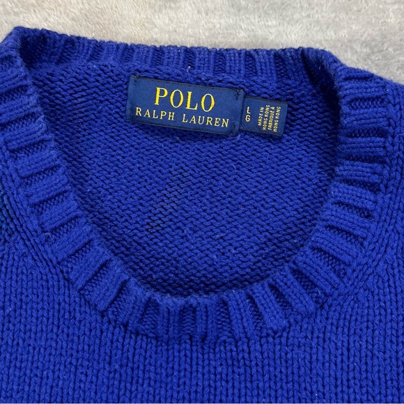 Vintage Y2K Polo Ralph Lauren Knit Spellout Sweater Size Large - Picture 2 of 4
